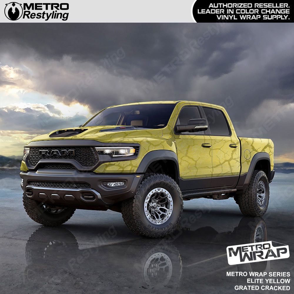 Metro Wrap Grated Cracked Elite Yellow Truck Wrap