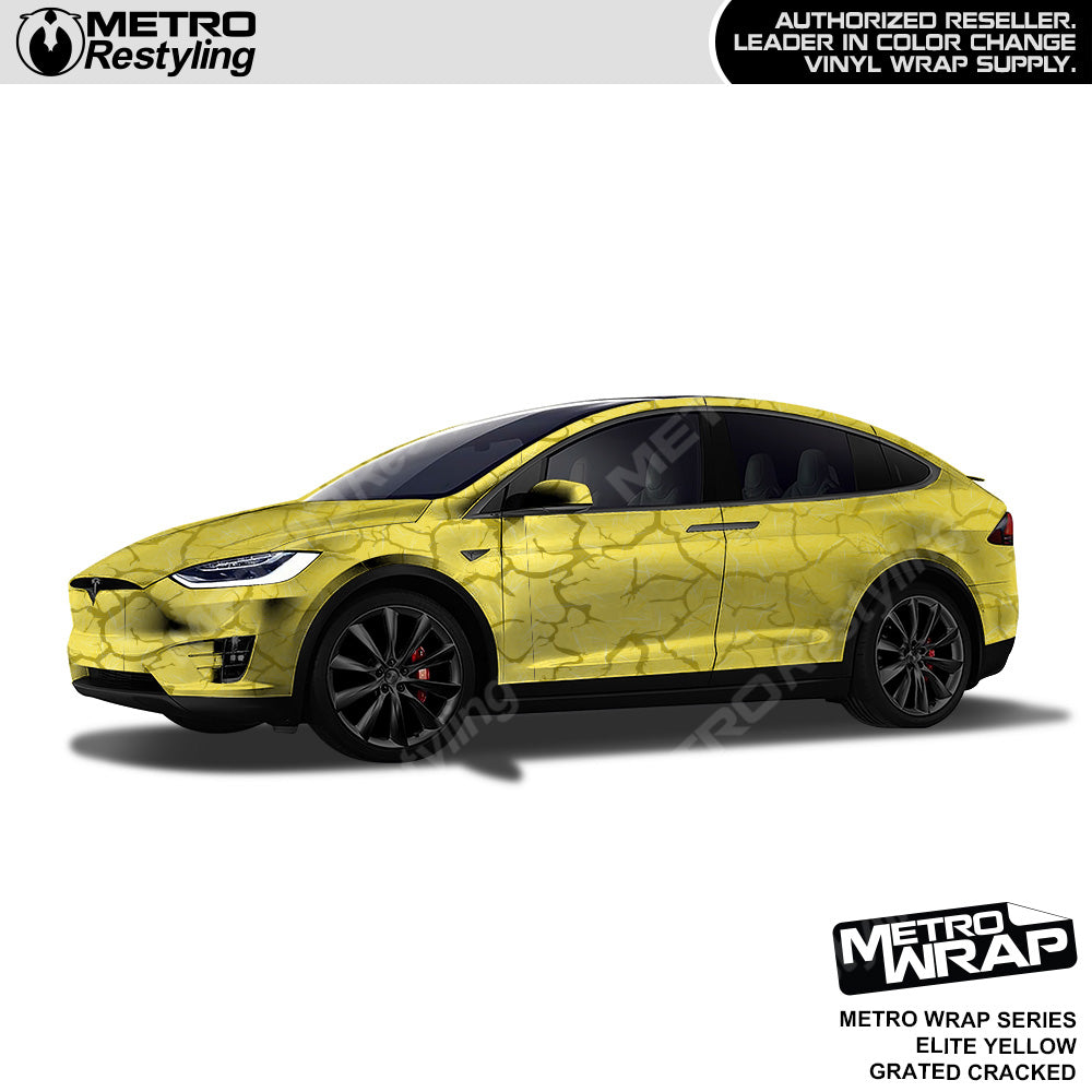 Metro Wrap Grated Cracked Elite Yellow Car Wrap