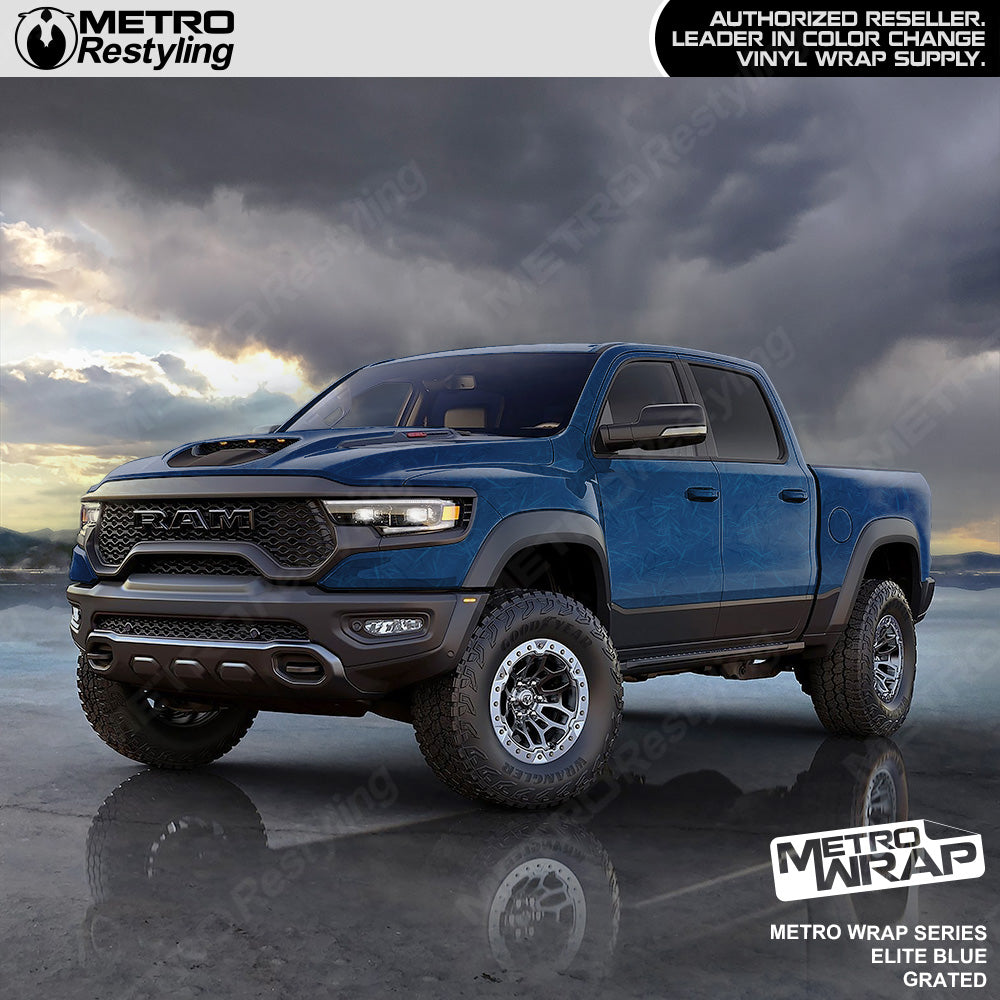 Metro Wrap Grated Elite Blue Truck Wrap
