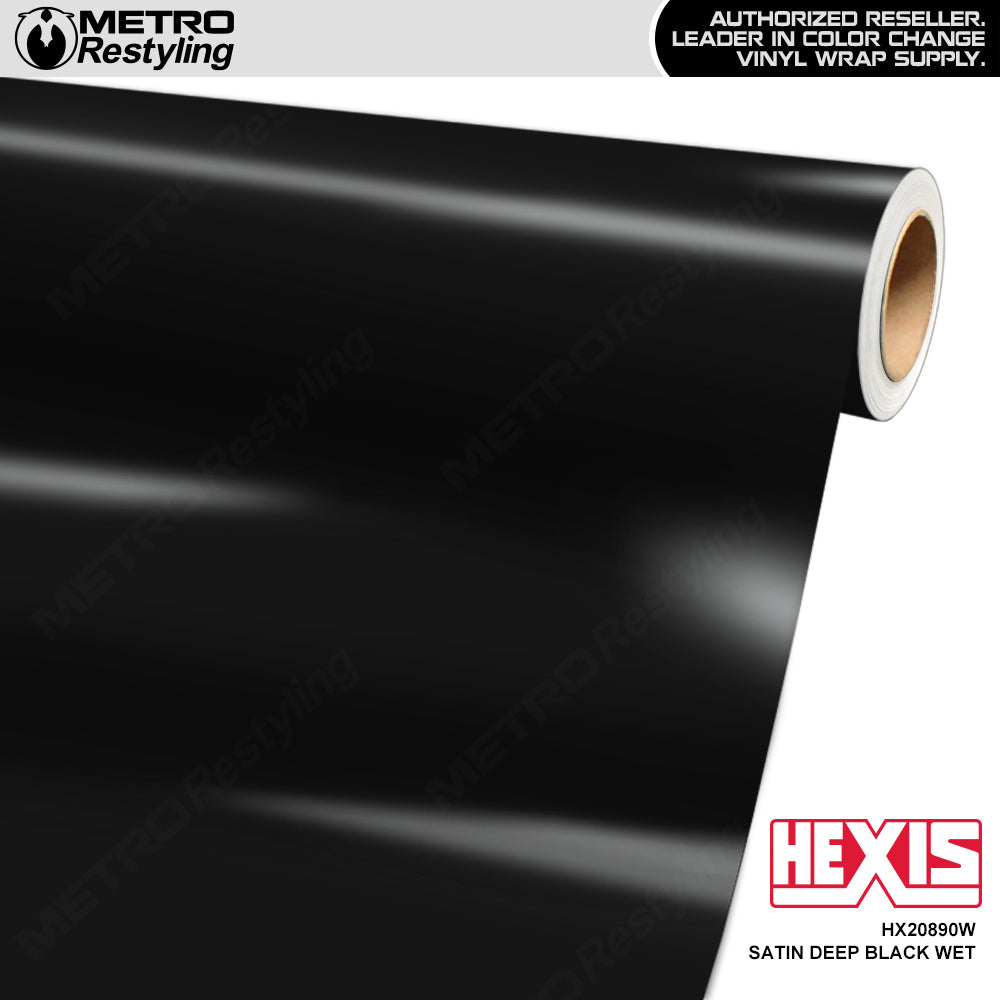 Hexis Satin Deep Black Wet Vinyl Wrap | HX20890W