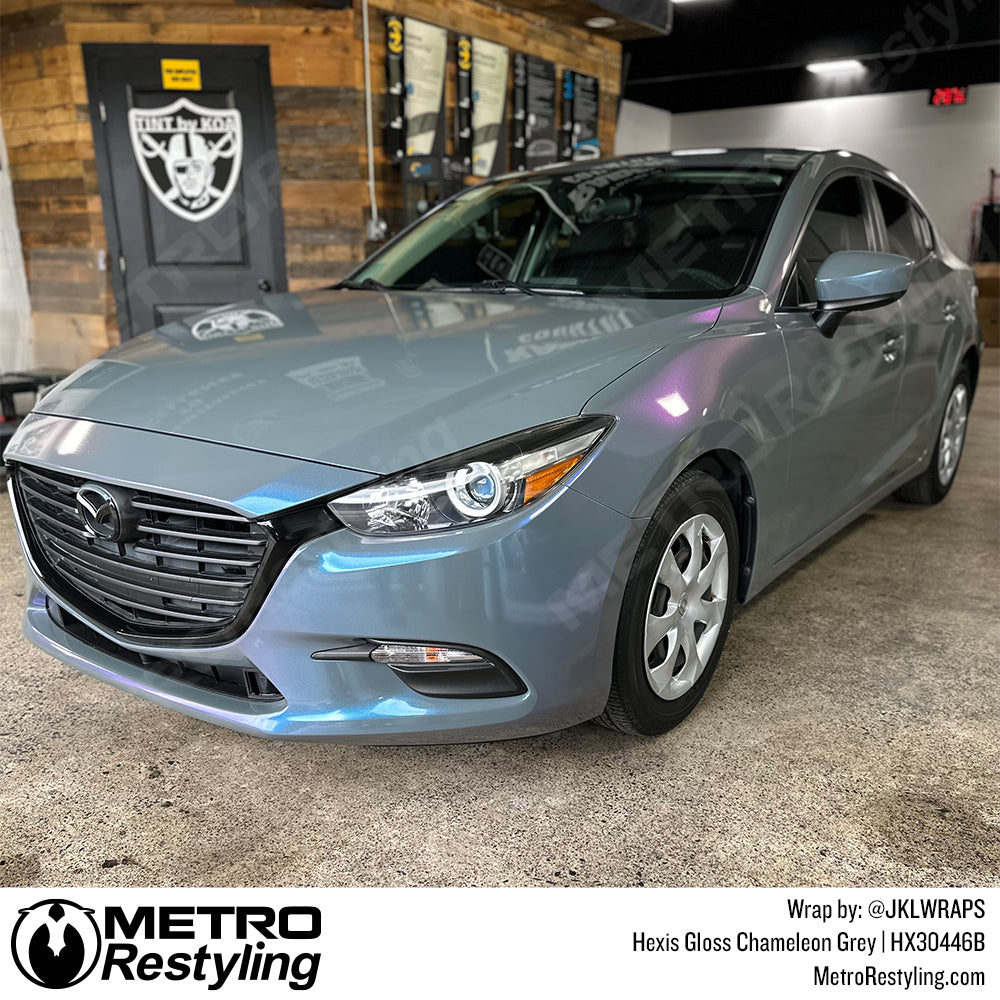 Chameleon Grey Mazda 3 vinyl Wrap