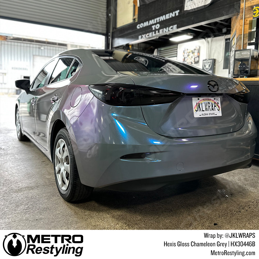 Chameleon Grey Mazda 3 vinyl Wrap