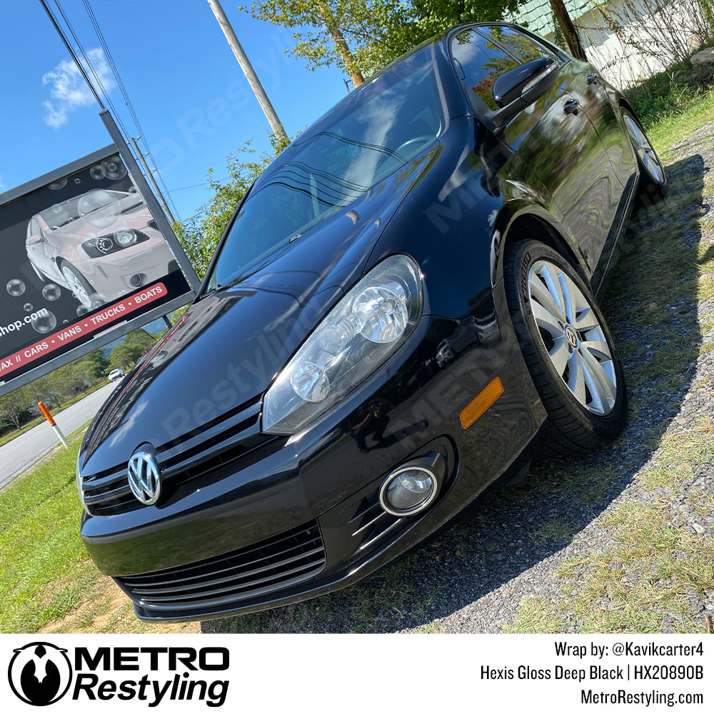 Hexis Gloss Deep Black Volkswagen Golf TDI Vinyl Wrap