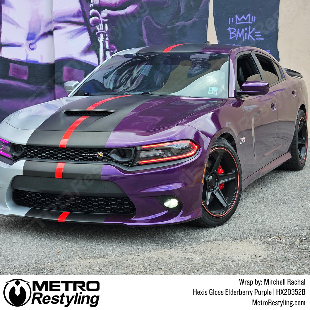 Gloss Elderberry purple Dodge Charger Vinyl Wrap