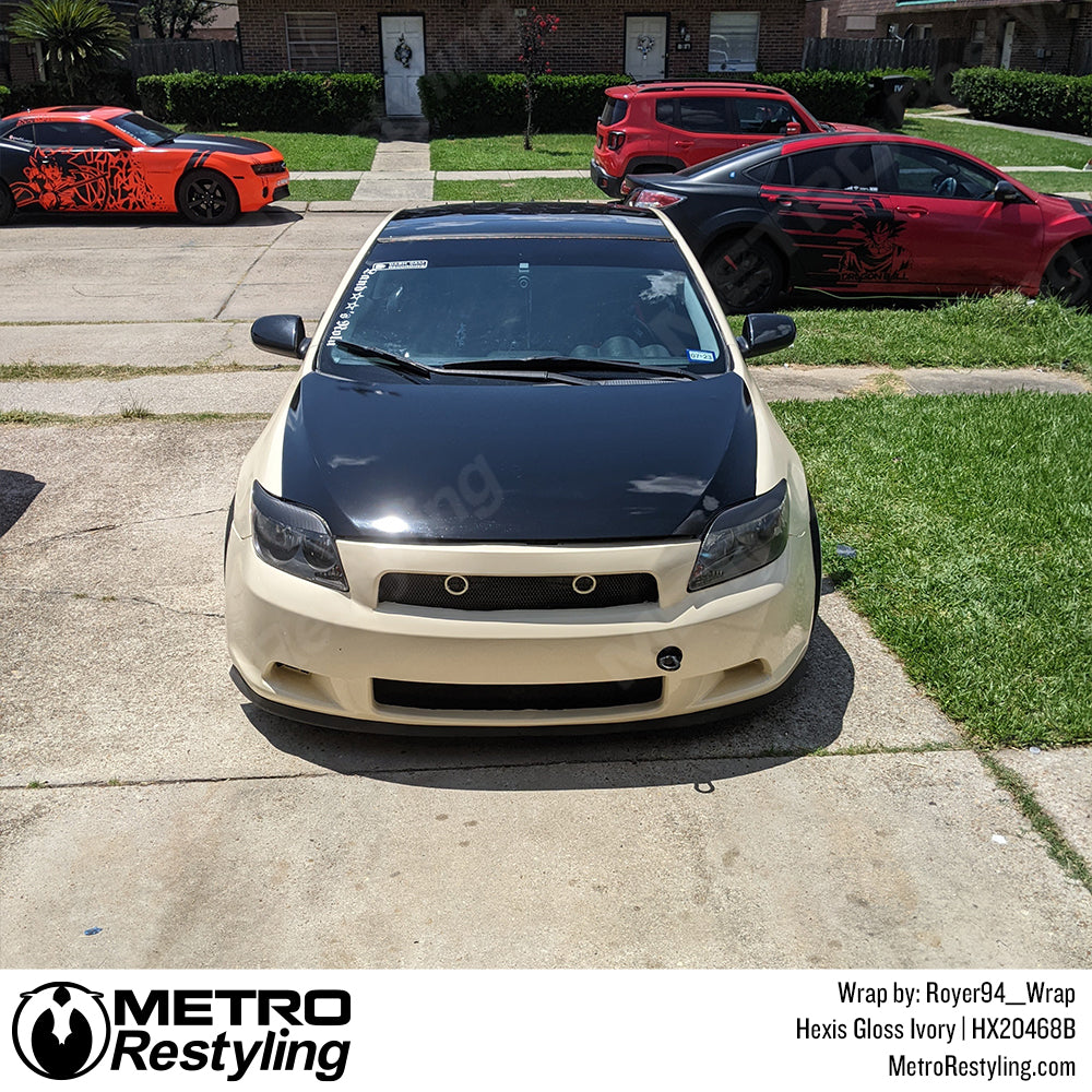 Gloss ivory Toyota scion TC Vinyl Wrap