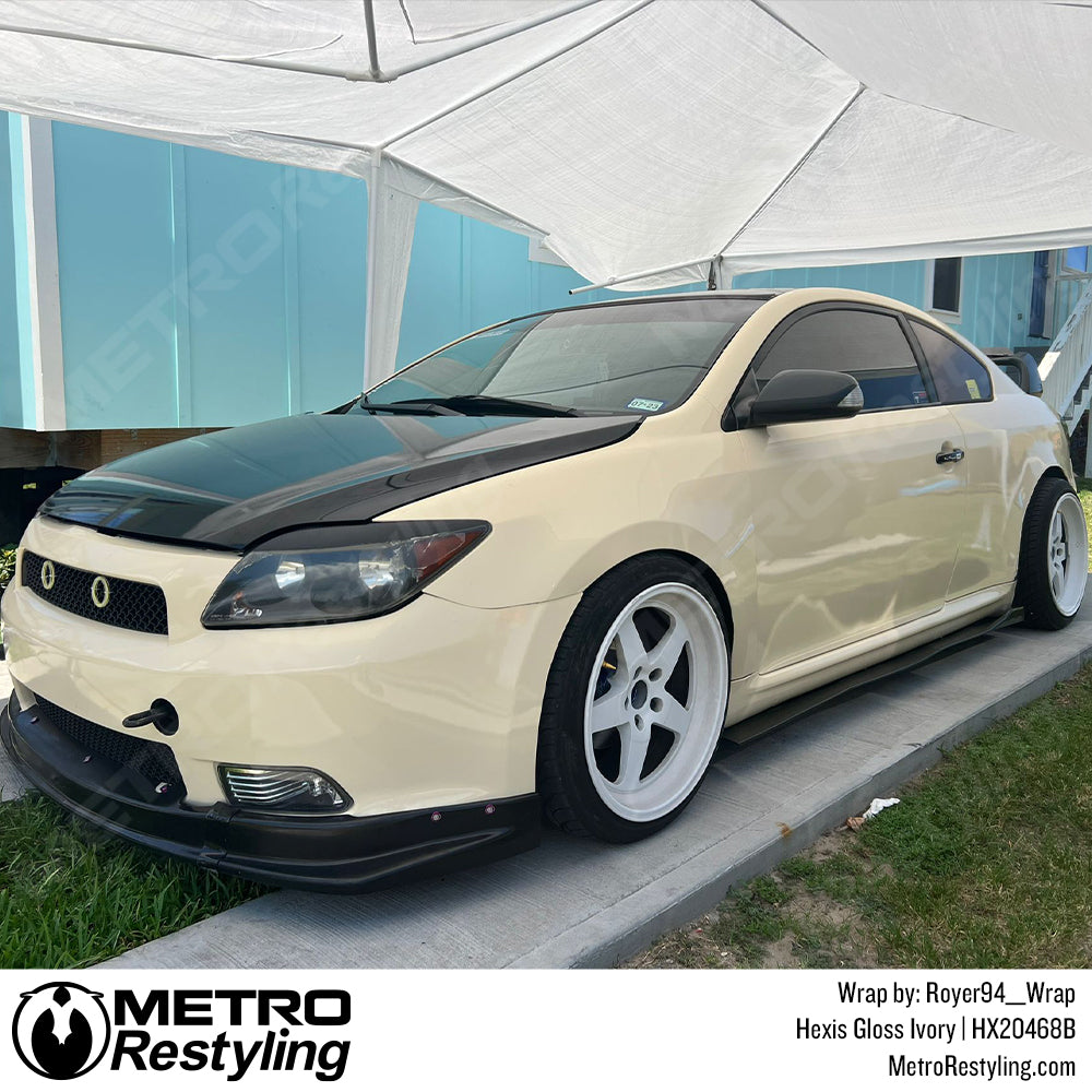 Gloss ivory Toyota scion TC Vinyl Wrap