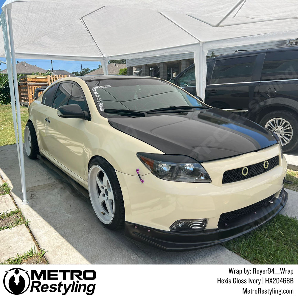 Gloss ivory Toyota scion TC Vinyl Wrap