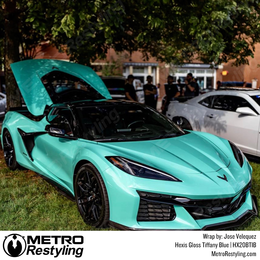 Gloss Tiffany Blue Chevy Corvette Z06 Vinyl Car Wrap