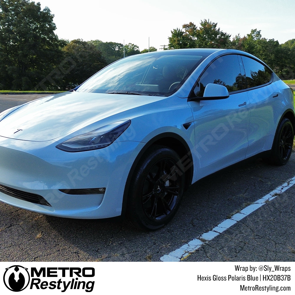 Hexis Polaris Blue Tesla Model Y Wrap