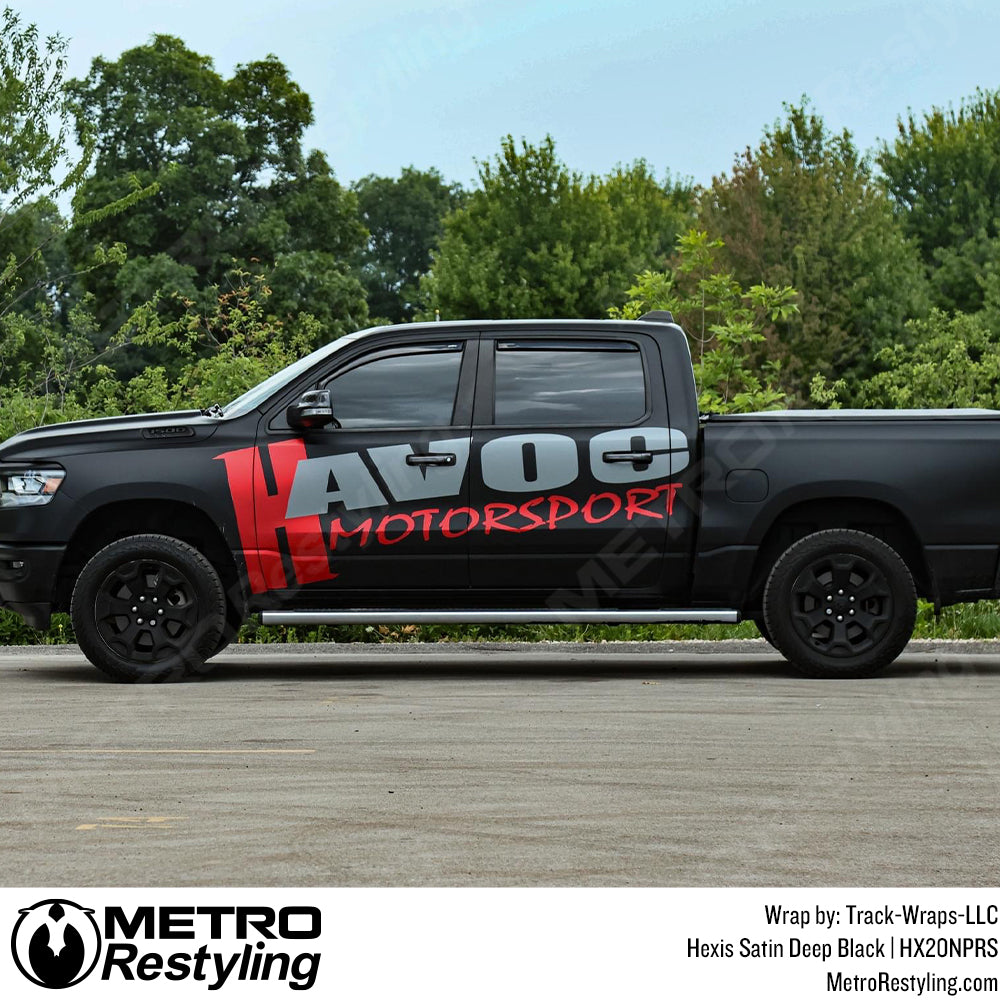 Satin Deep Black Dodge Ram Vinyl Wrap