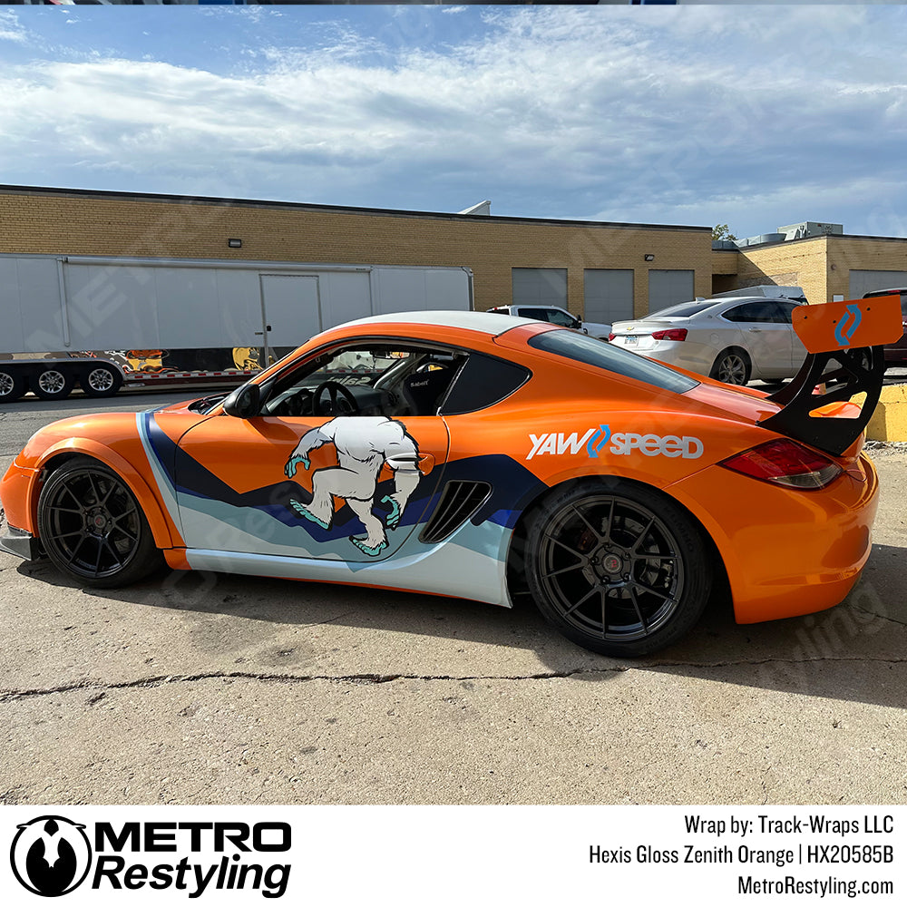 Gloss Zenith Orange Porsche Vinyl Wrap