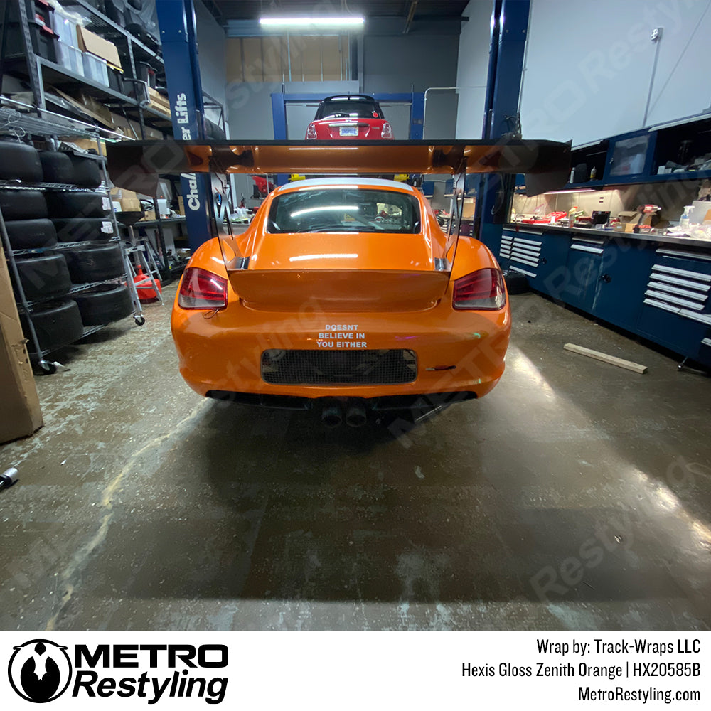 Gloss Zenith Orange Porsche Vinyl Wrap