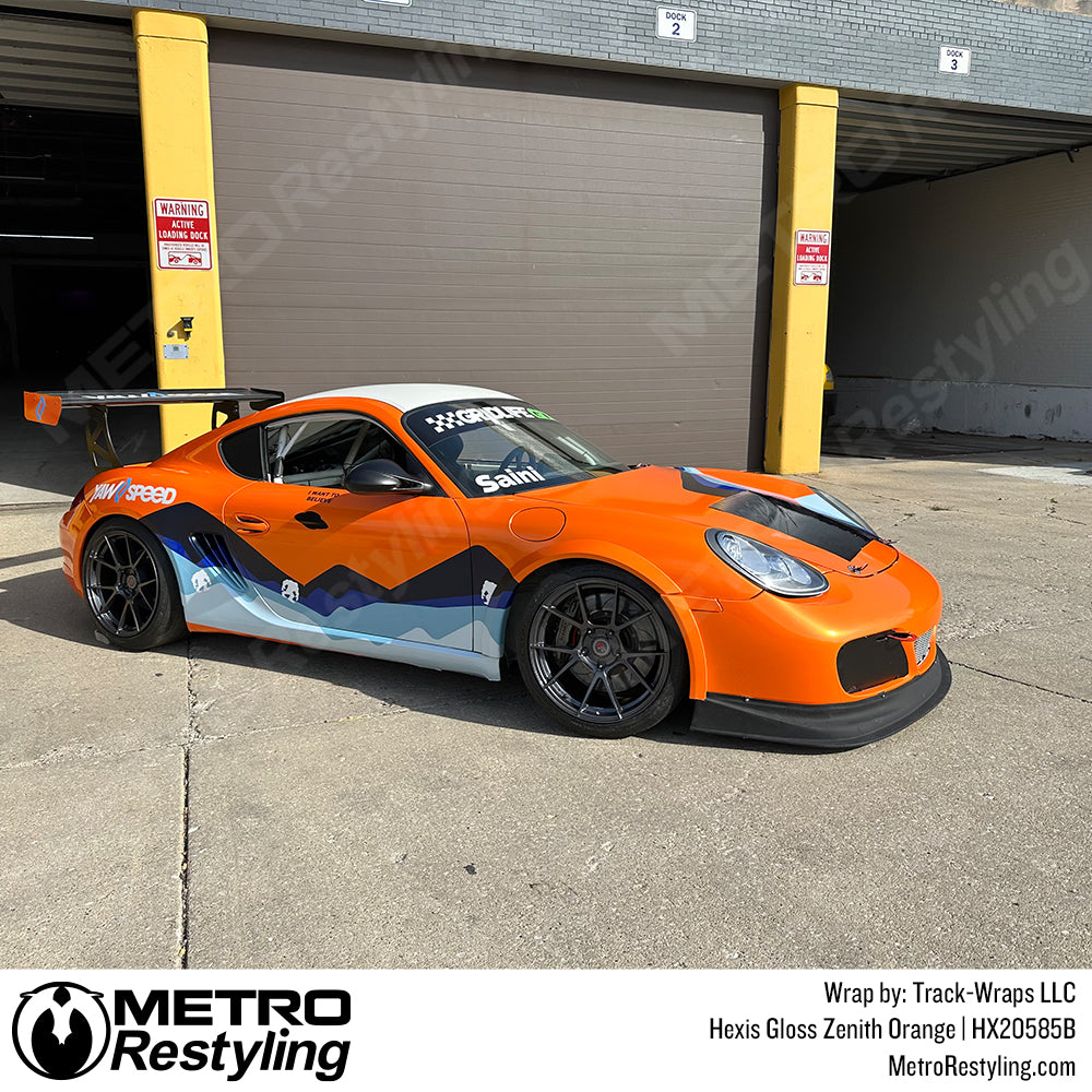 Gloss Zenith Orange Porsche Vinyl Wrap