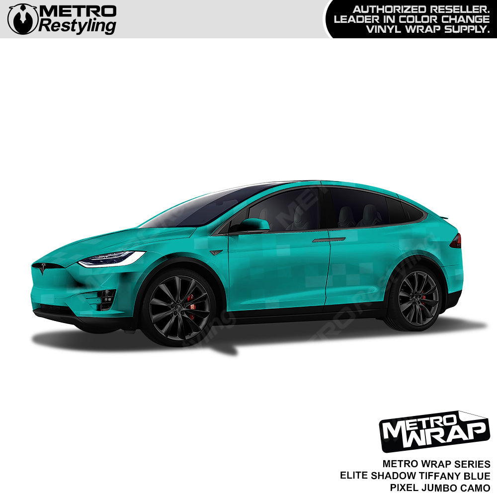 Metro Wrap Jumbo Pixel Elite Shadow Tiffany Blue Camouflage Vinyl Film