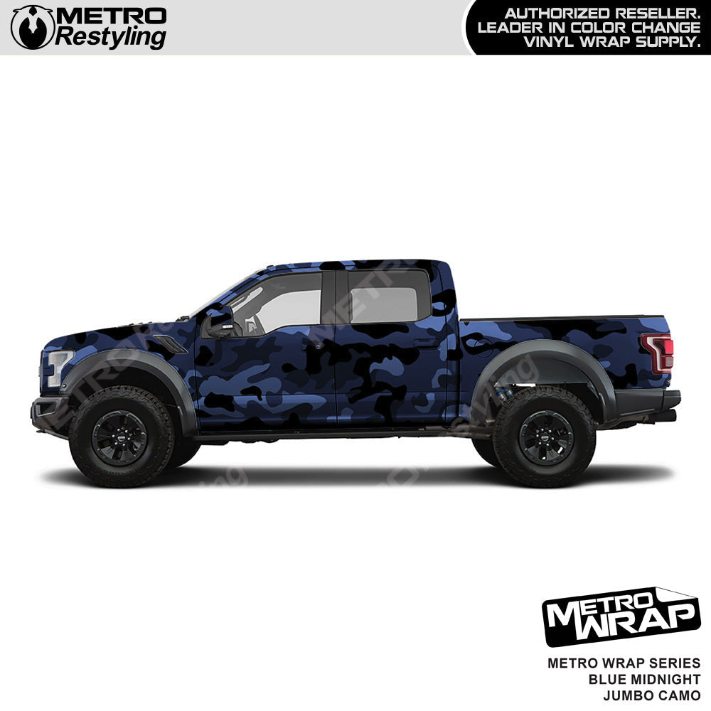 Metro Wrap Jumbo Classic Blue Midnight Camouflage Vinyl Film