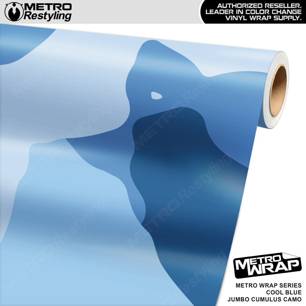 Metro Wrap Jumbo Cumulus Cool Blue Camouflage Vinyl Film - Avery Dennison Film - Gloss Finish | BLOWOUT STOCK | (5 sq ft) | 562347