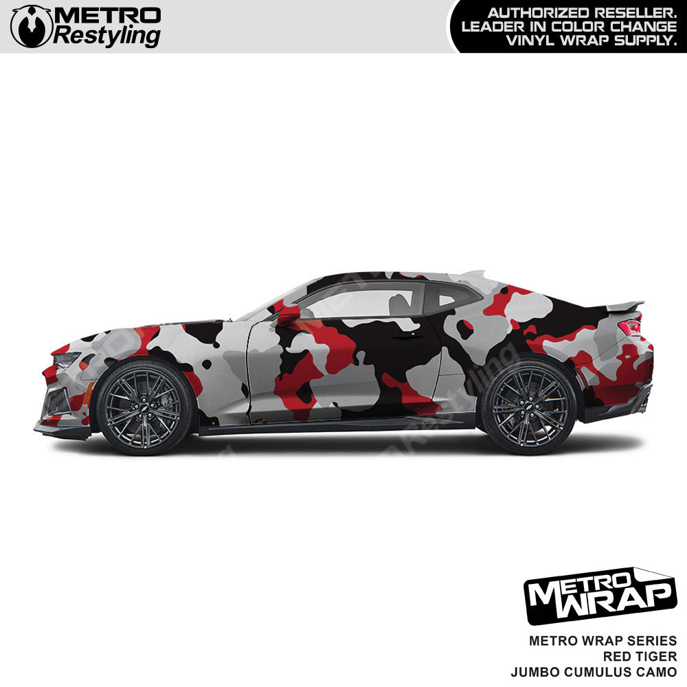 Metro Wrap Jumbo Cumulus Red Tiger Camouflage Vinyl Film - 3M Film - Satin Finish | BLOWOUT STOCK | (15 Sq ft) | 100152