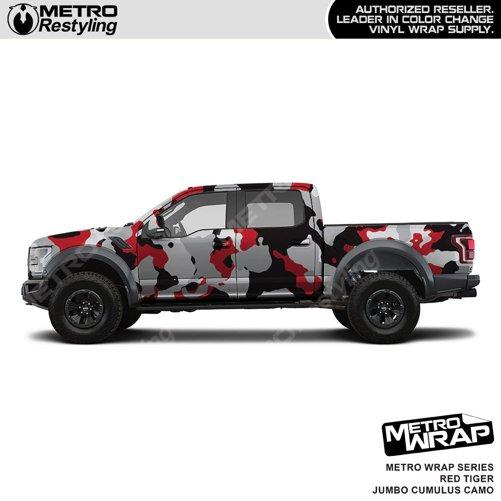 Metro Wrap Jumbo Cumulus Red Tiger Camouflage Vinyl Film - 3M Film - Satin Finish | BLOWOUT STOCK | (15 Sq ft) | 100152