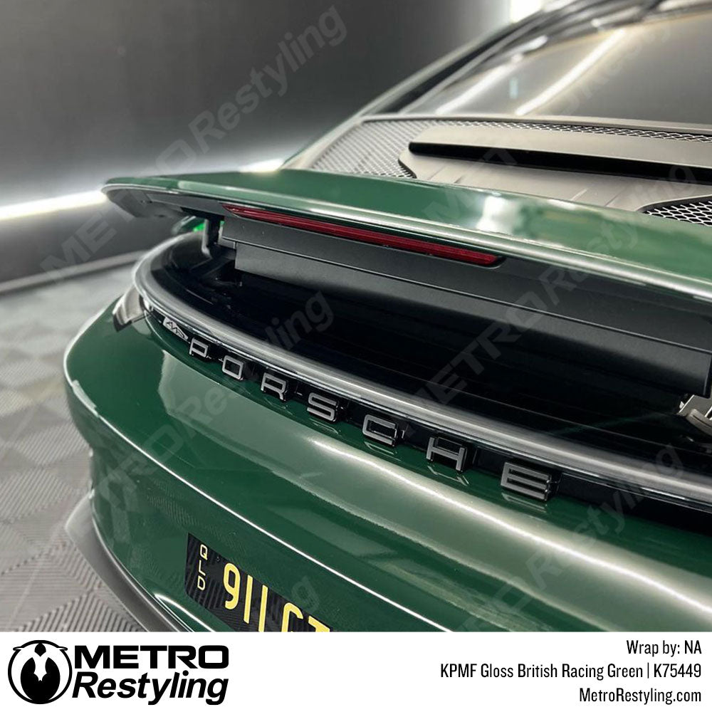 KPMF racing green Porsche wrap