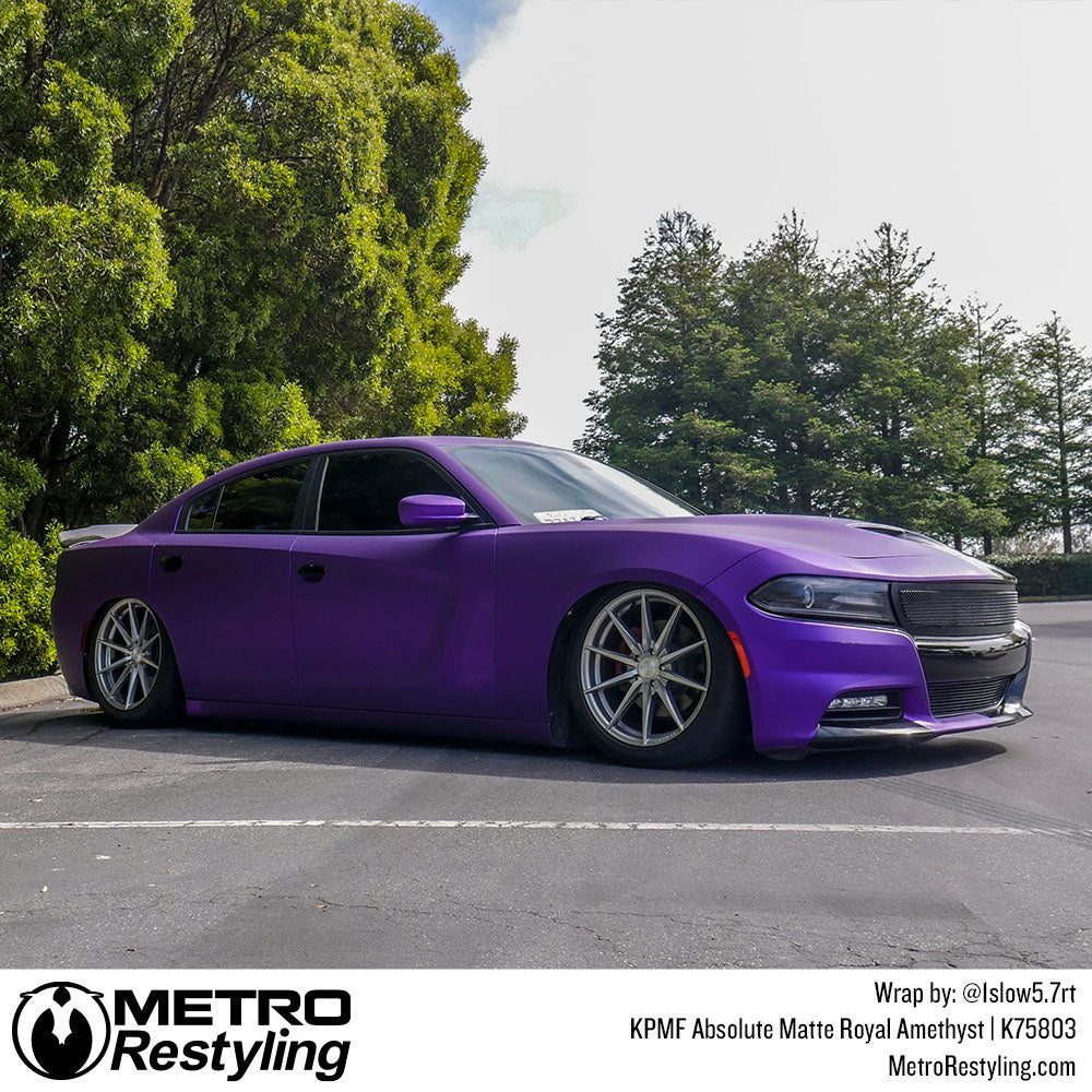 matte purple dodge charger wrap