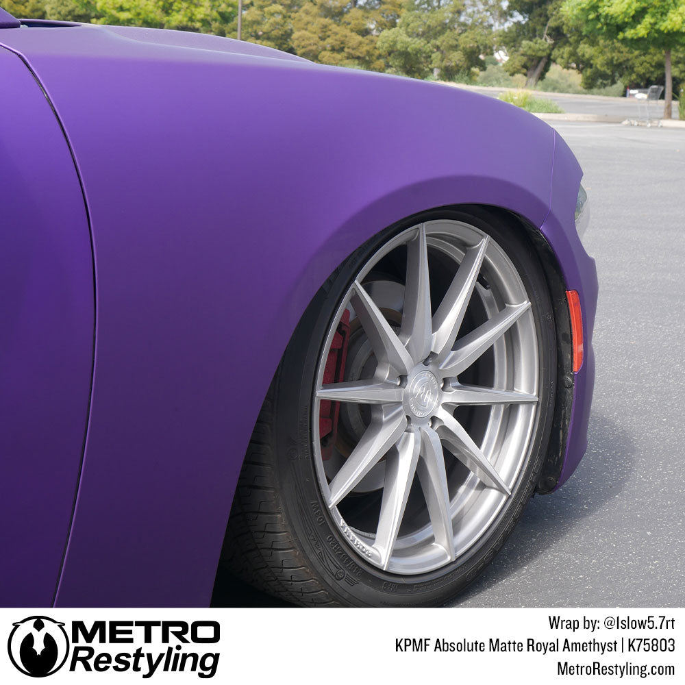 matte purple dodge charger wrap
