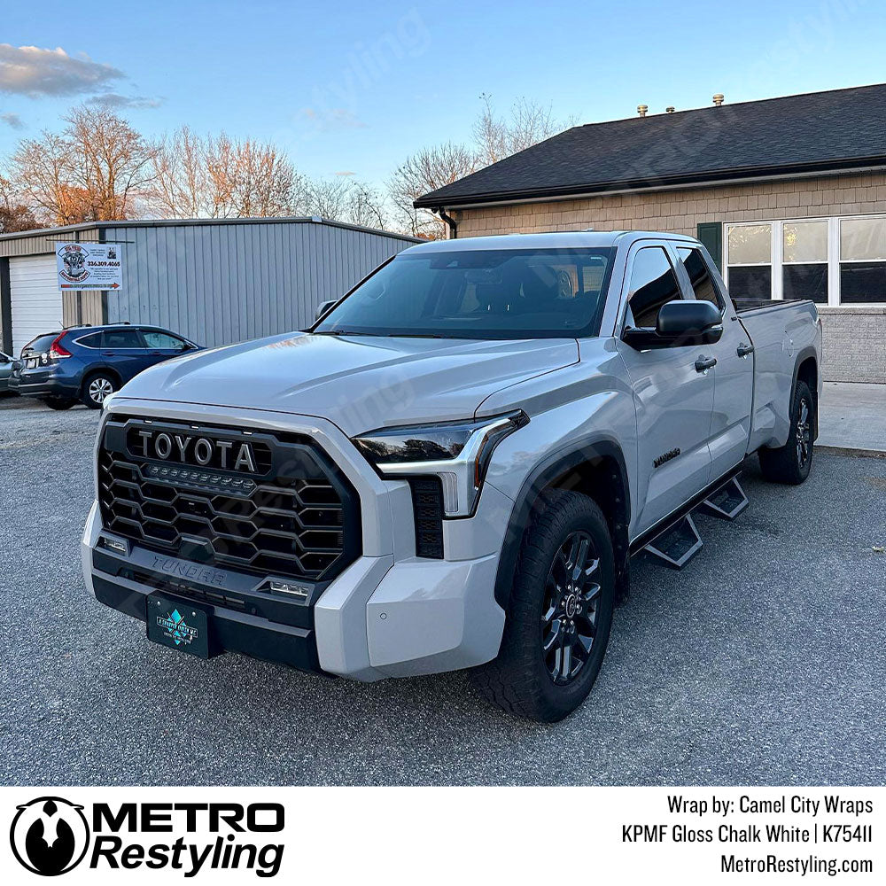 Gloss Chalk White Toyota Tundra Vinyl Wrap