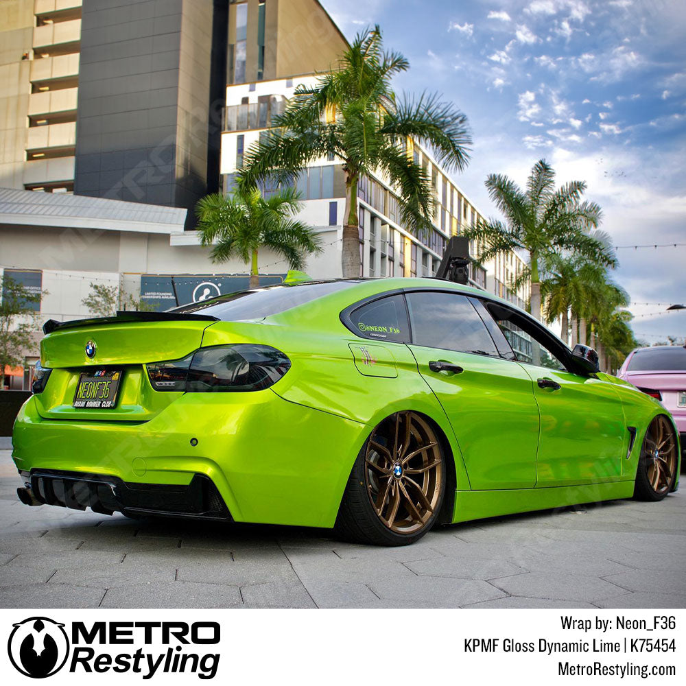 Gloss Dynamic Lime BMW 430I Vinyl Wrap