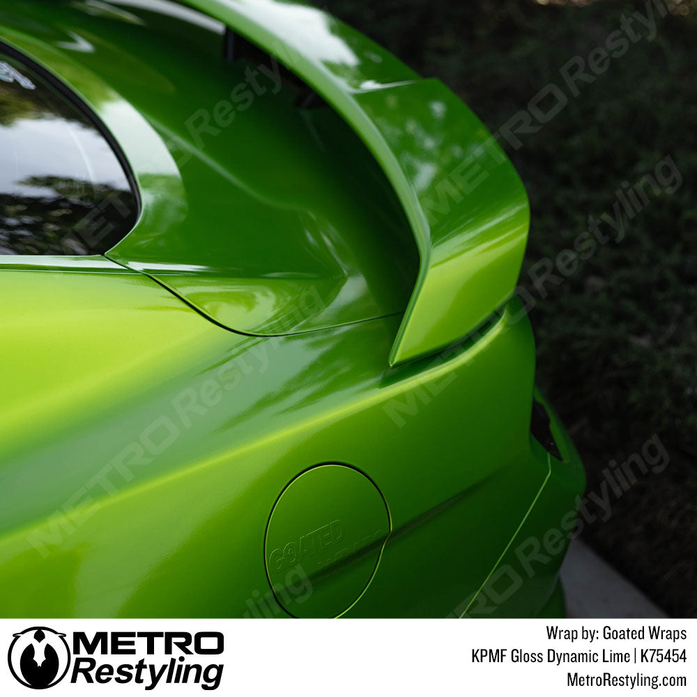 KPMF Gloss Dynamic Lime Ford Mustang 5.0 Vinyl Wrap