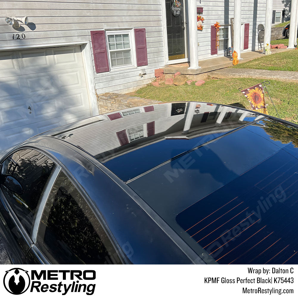 perfect black roof vinyl wrap