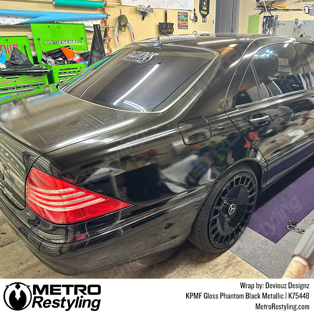 Gloss Phantom Black vinyl wrap car