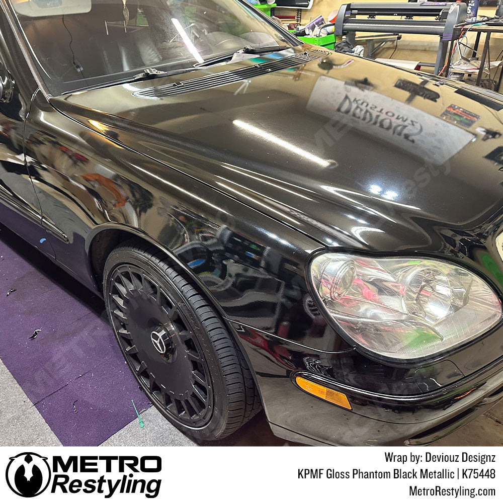 Gloss Phantom Black vinyl wrap car