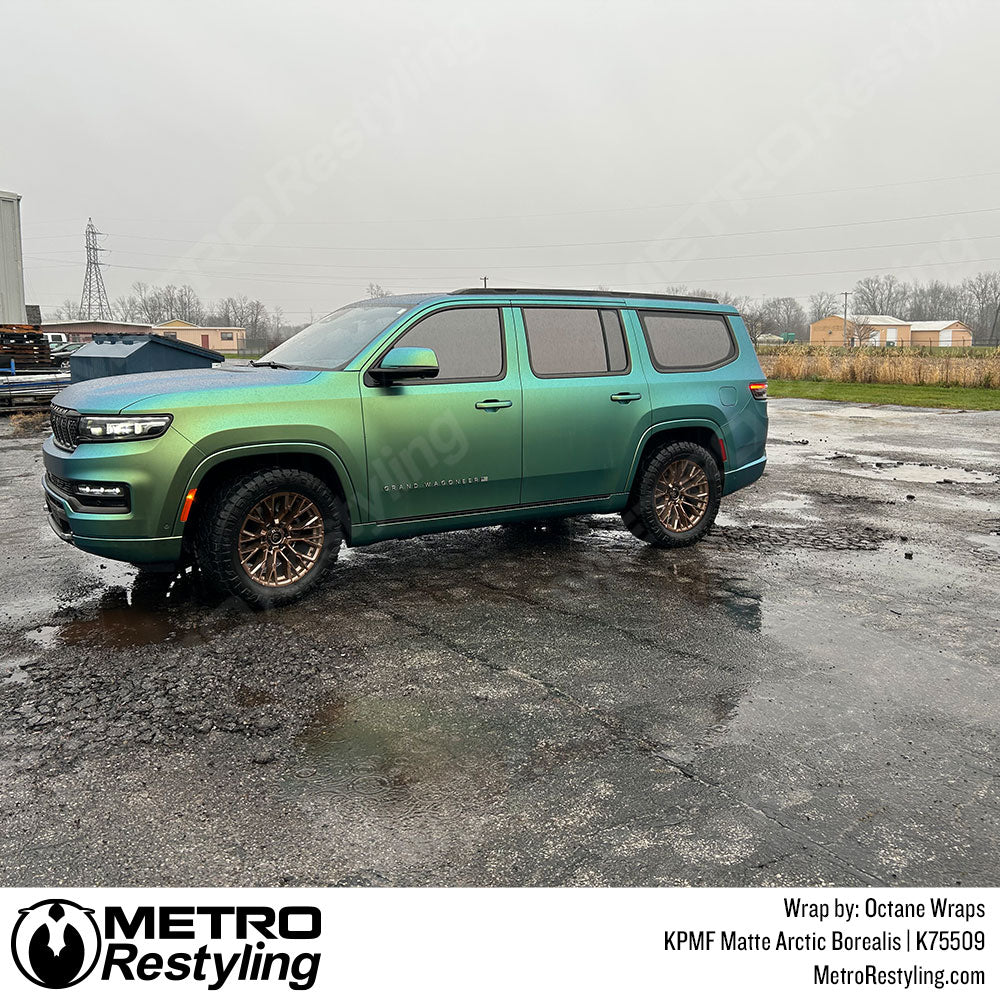 Matte Arctic Borealis Jeep Grand Wagoneer Vinyl Wrap