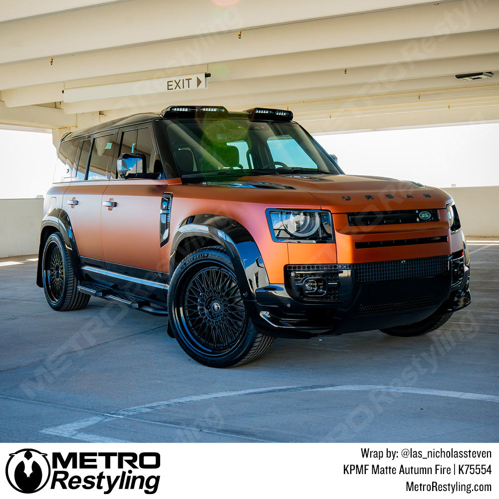 Matte Autumn Fire Land Rover Defender Vinyl Wrap