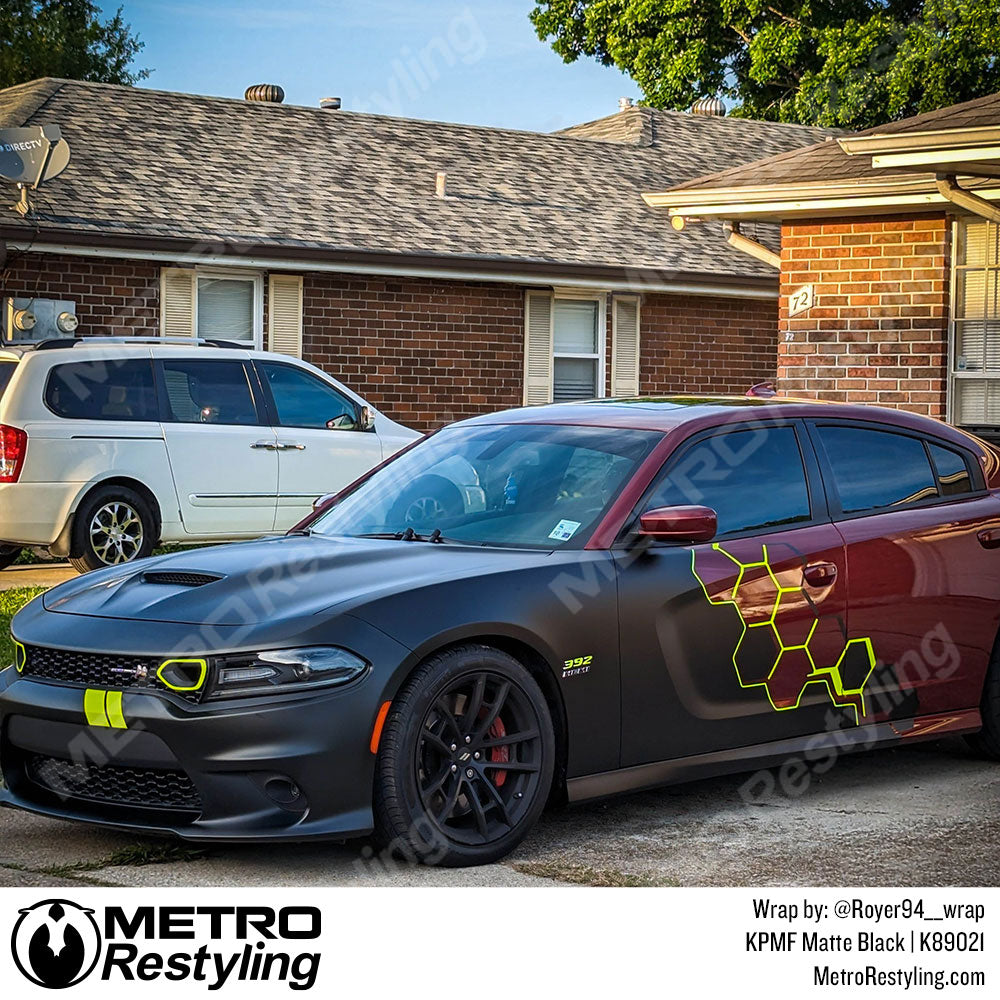 Matte Black Dodge Charger Vinyl Wrap