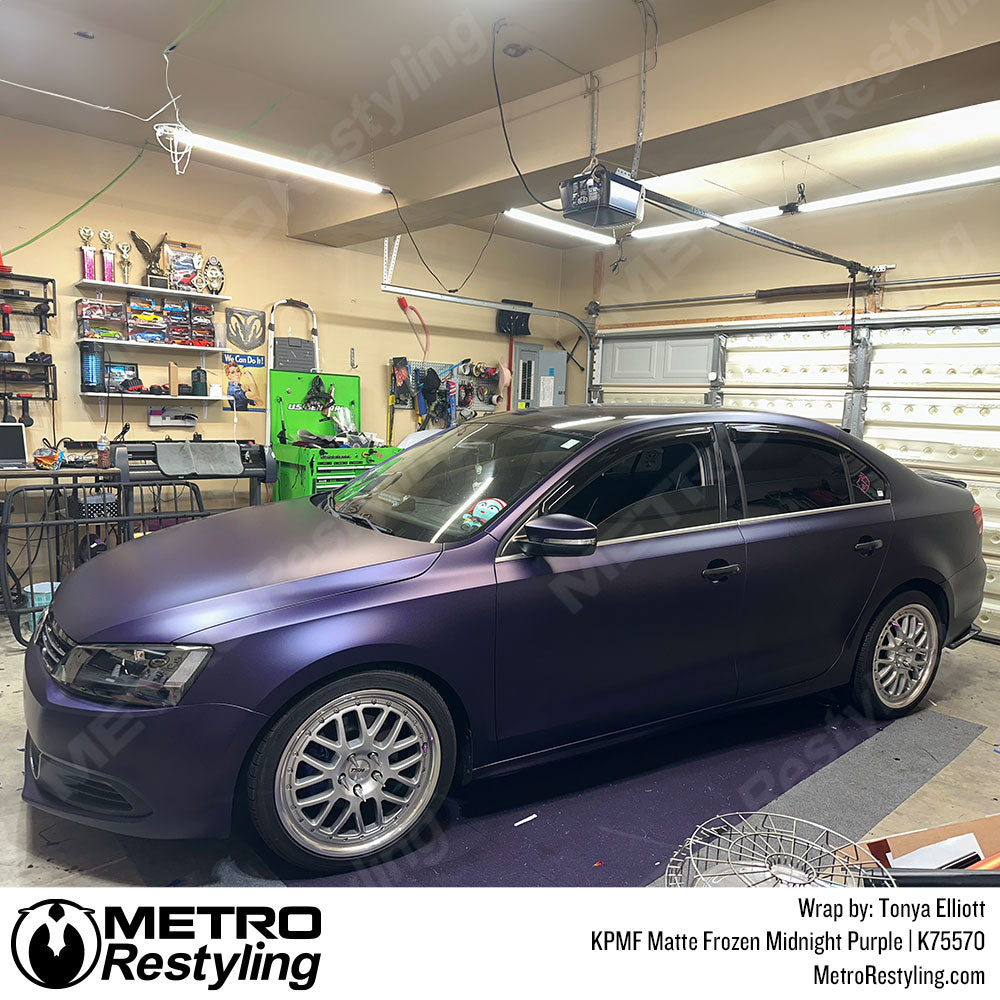 Matte Frozen Midnight Purple Volkswagen Jetta Vinyl Wrap