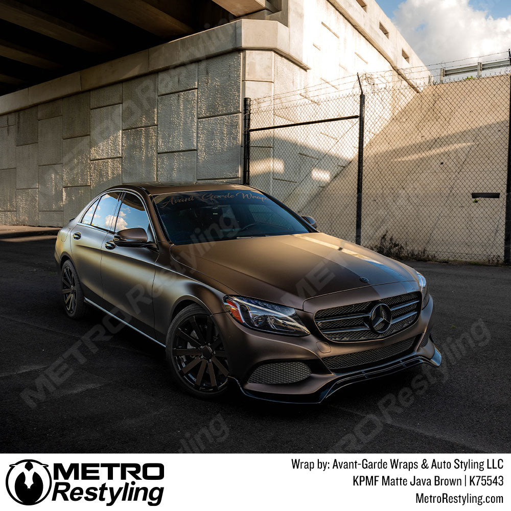 Matte Java Brown Mercedes Benz C300 Vinyl Wrap