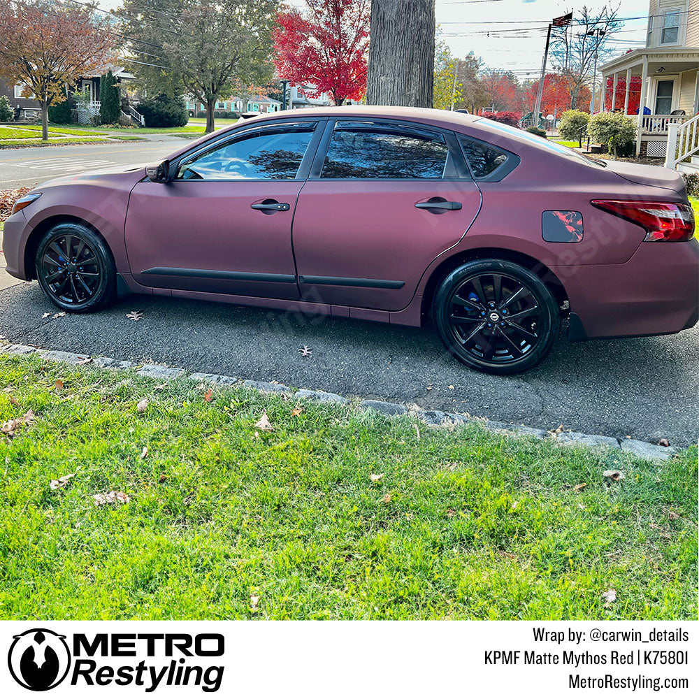 Matte Mythos Red Nissan Altima Vinyl Wrap