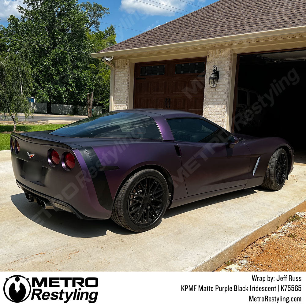 purple Black Iridescent Corvette vinyl Wrap