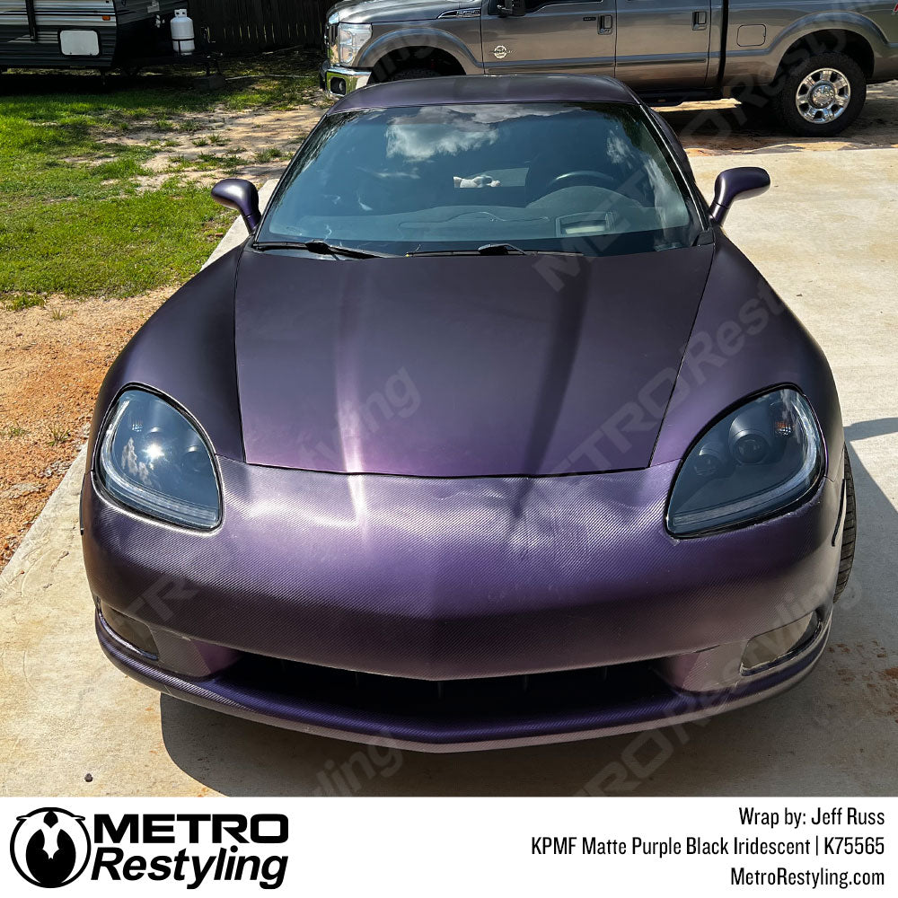 purple Black Iridescent Corvette vinyl Wrap