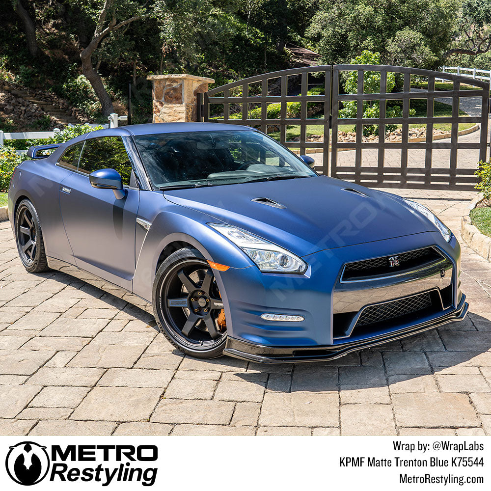 KPMF matte trenton blue nissan GTR vinyl wrap