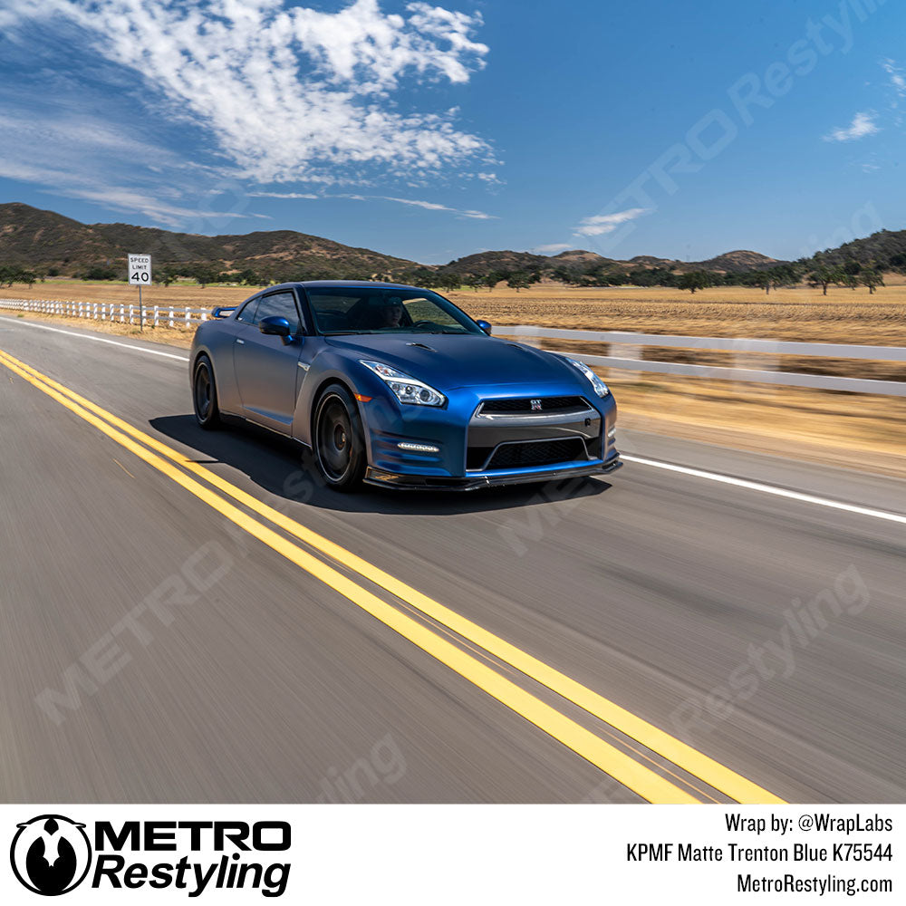 KPMF trenton blue nissan GTR vinyl wrap