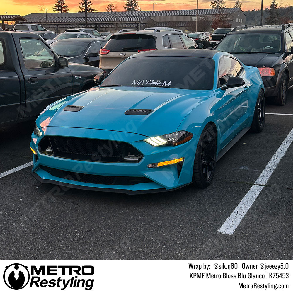 Mustang Blue Vinyl Wrap