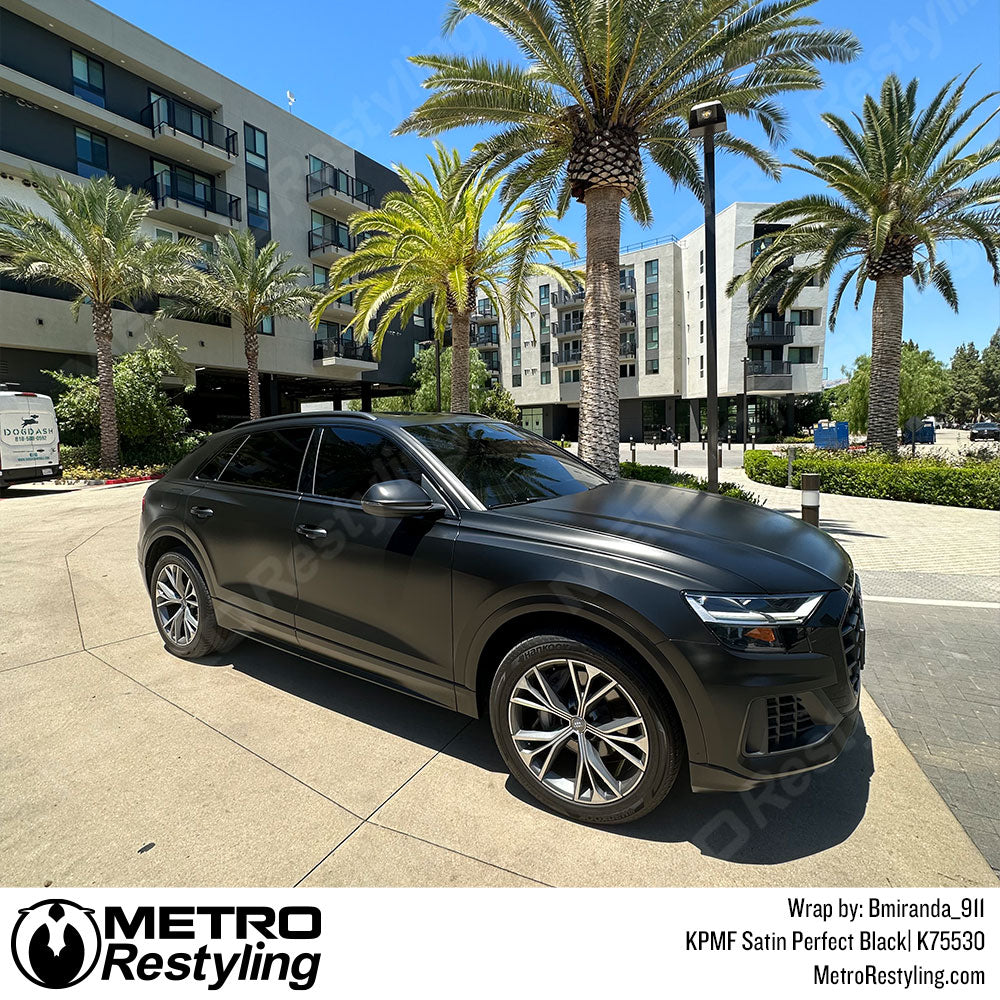 Satin Perfect Black Audi Q8 Vinyl Wrap