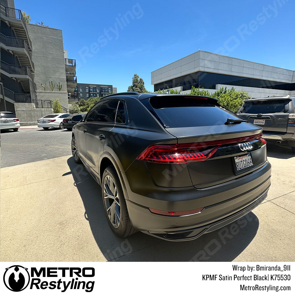 Satin Perfect Black Audi Q8 Vinyl Wrap