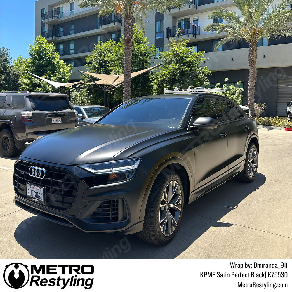 Satin Perfect Black Audi Q8 Vinyl Wrap