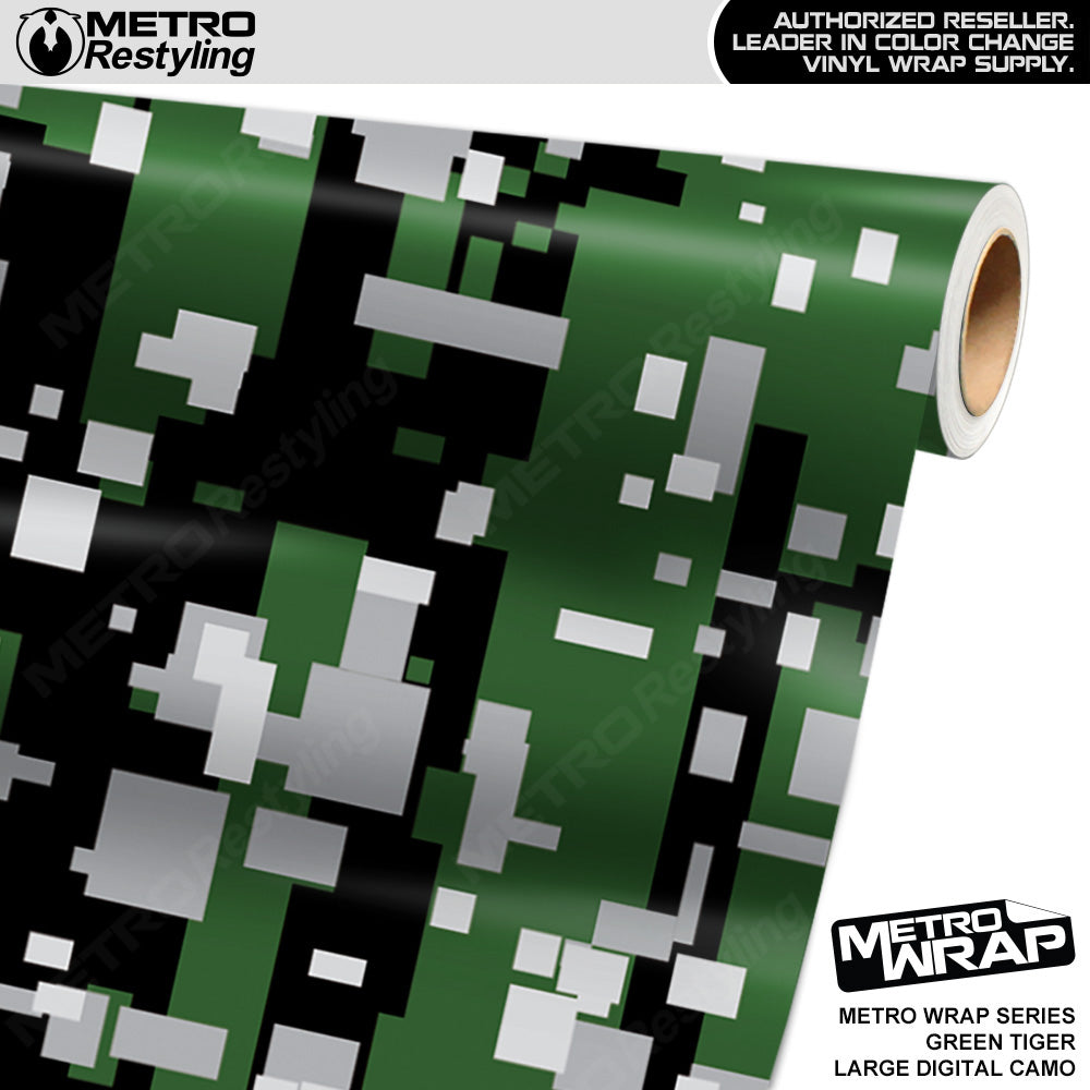 Metro Wrap Large Digital Green Tiger Camouflage Vinyl Film - 3M Film - Satin Finish | BLOWOUT STOCK | (59 Sq ft) | 100159