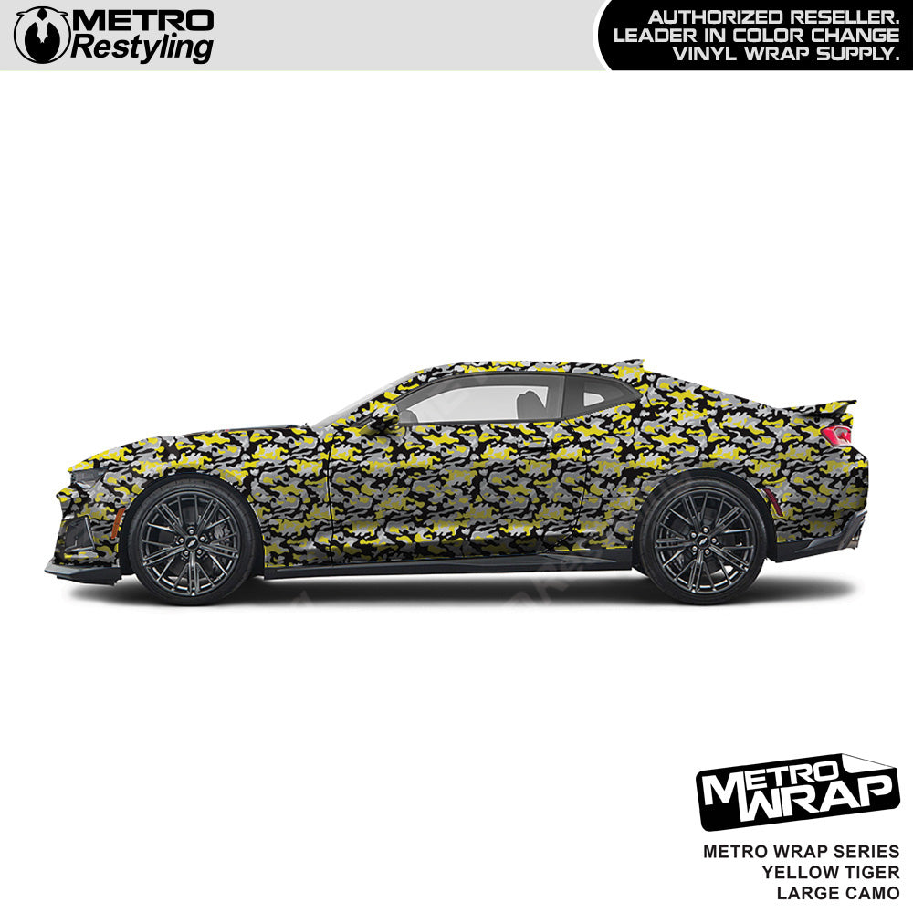 Metro Wrap Large Classic Yellow Tiger Camouflage Vinyl Film - 3M Film - Satin Finish | BLOWOUT STOCK | (10 Sq ft) | 100154