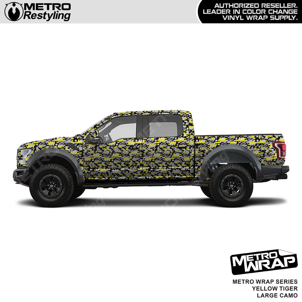 Metro Wrap Large Classic Yellow Tiger Camouflage Vinyl Film - 3M Film - Satin Finish | BLOWOUT STOCK | (10 Sq ft) | 100154