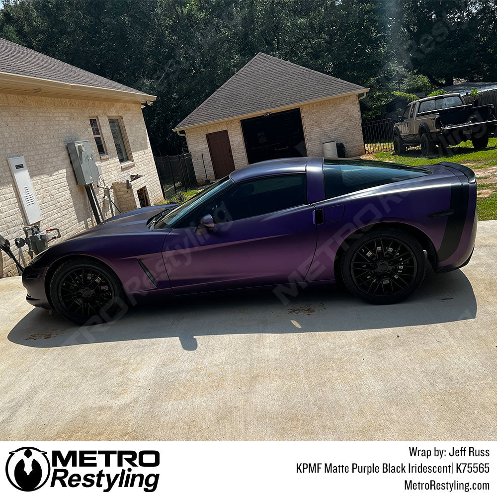 purple Black Iridescent Corvette vinyl Wrap