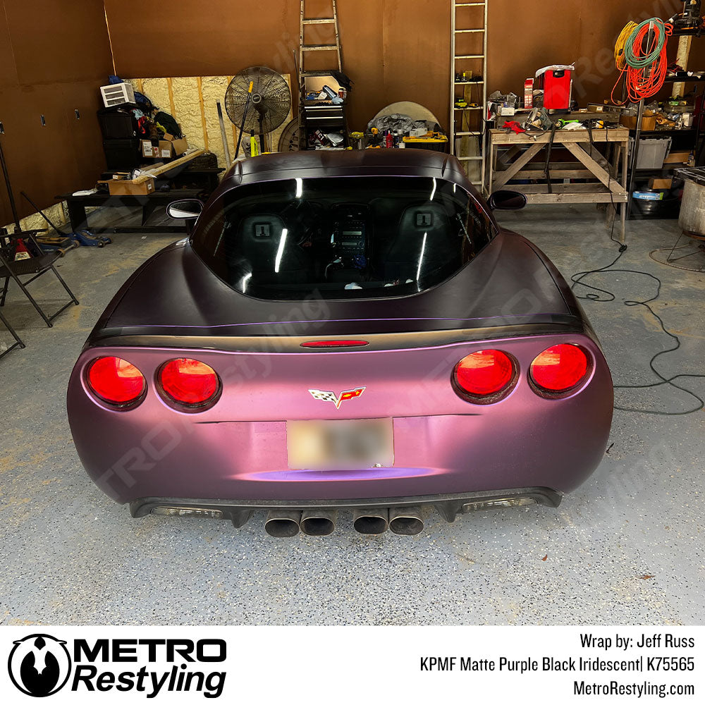 purple Black Iridescent Corvette vinyl Wrap